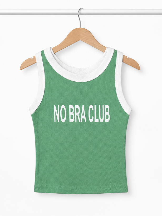 کراپ لبه سفید مدل No bra club